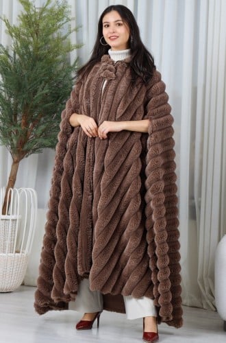 فروة نسائية فرو ناعم كاب قصة كلوش