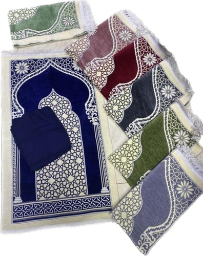 طقم شانيل سجادة الحرمين وشرشف مفتوح كشميري قطن