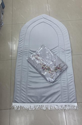 طقم صلاة سجادة وشرشف مطرز ناعم بارد