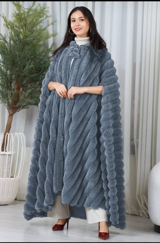 فروة نسائية فرو ناعم كاب قصة كلوش