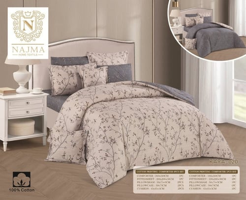 مفرش مقاسين من القطن الخالص 100% وجهين ب7 قطع