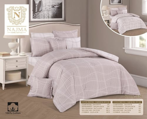 مفرش مقاسين من القطن الخالص 100% وجهين ب7 قطع