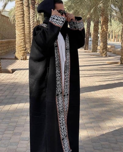 فروه رجالي قماش سيلكا فرو ثقيل نقشة سدو مع قبعه