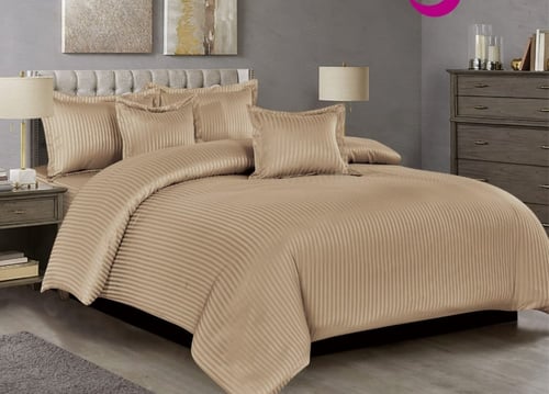 مفرش فندقي اقتصادي مقلم ب 5 الوان مميزة