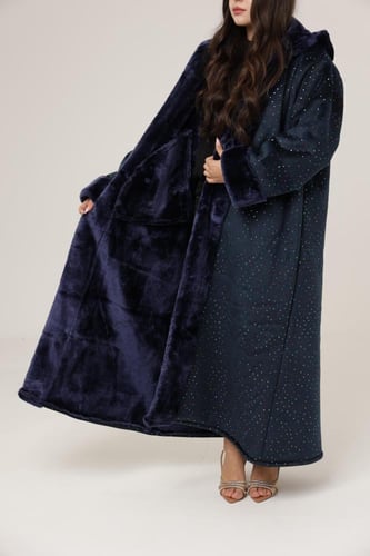 فروه نسائي قماش مخمل كريستال ملون