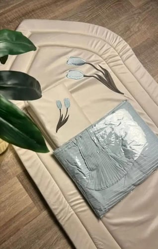 طقم صلاة مطرز قطن ناعم