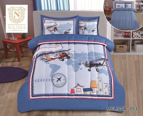 مفرش سرير ولادي وجهين بتصميم طيارات من ماركة نجمة...