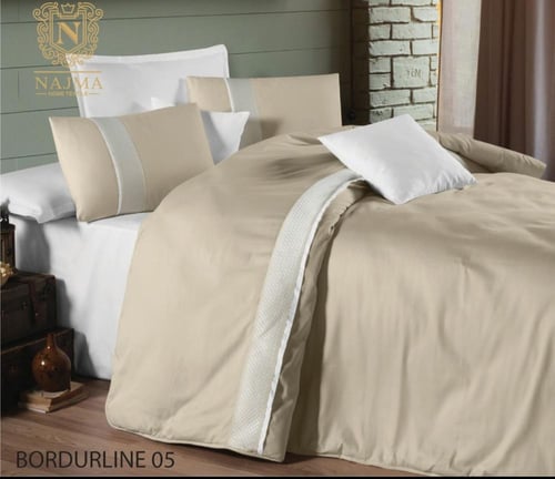 مفرش تركي قطن خالص مع ساتان مطرز