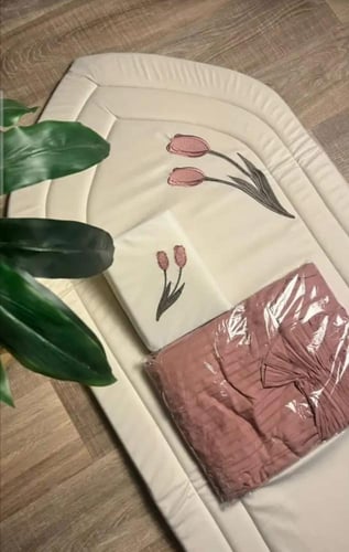 طقم صلاة مطرز قطن ناعم