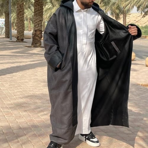 فروة رجالي وجهين مع قبعة