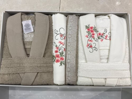 ارواب حمام مطرز 10 قطع تركي مقاس (فري سايز)