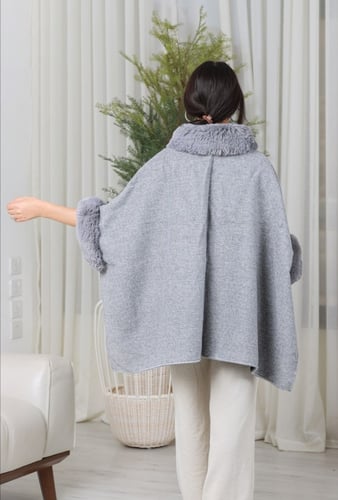 شال شتوي قماش صوف فرو داخلي خفيف