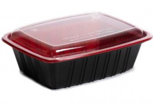 Red & Black Container 450ml(حافضة بلاستك لون اسود...