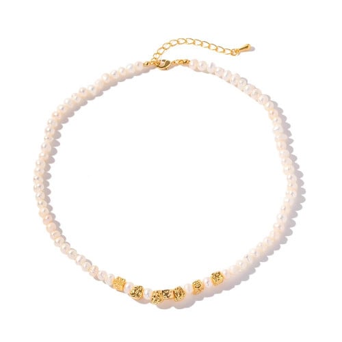 قلادة قطرات الذهب واللؤلؤ