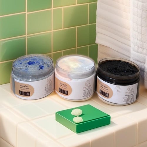 مجموعة تفتيح كريم وسكراب وصابونيه