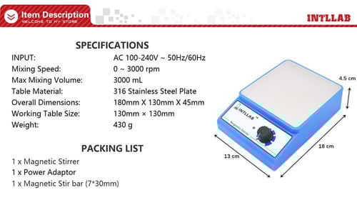 خلاط مغناطيسي 3000 دورة في الدقيقة