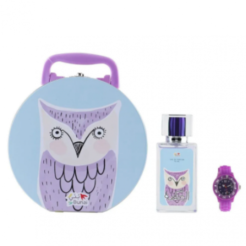 طقم ساعة وعطر للأطفال من بوناي - حكمة البومة (بنات...