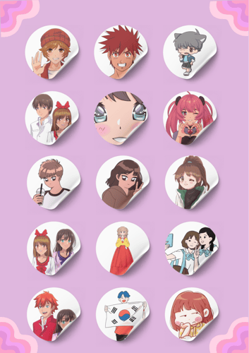 ملصقات شخصيات أنمي
