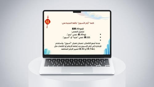 أيام الأسبوع بالصينية- عرض بوربوينت