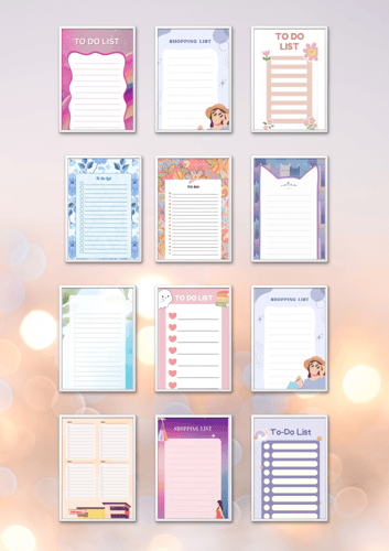 100 قالب لقائمة مهام متنوعة