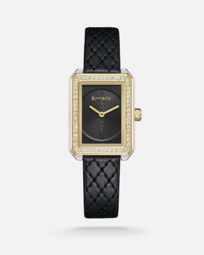 ساعة نسائية مربعة مينا أسود