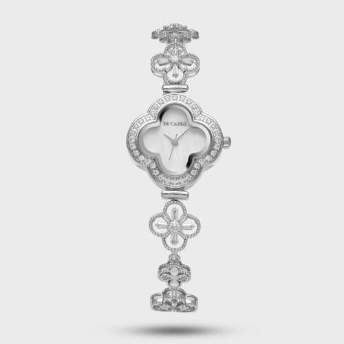 ساعة نسائية سهرة فضي