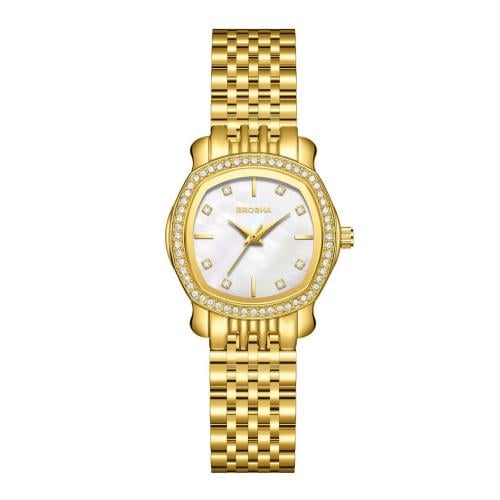 ساعة يد نسائية سوار معدن ذهبية