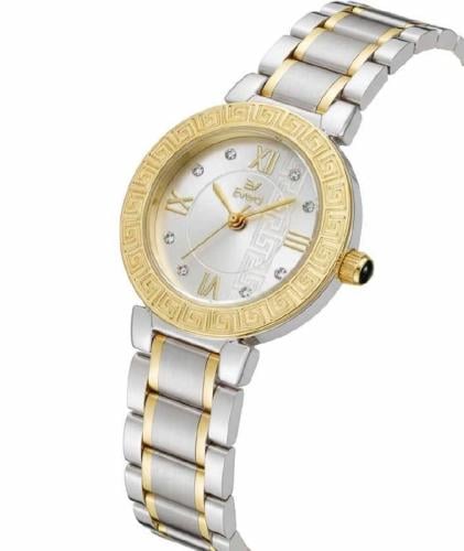 ساعة نسائية كوراتز مدمج مينا فضي