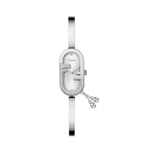 ساعة نسائية ذهبية بميناء ابيض freesize