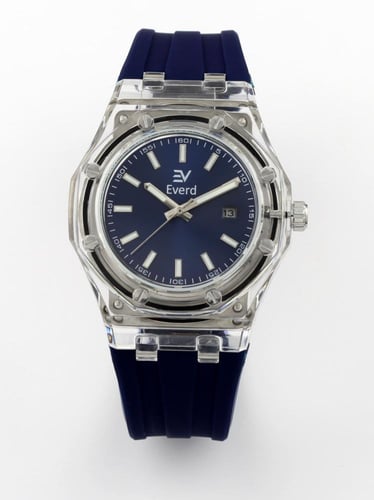 ساعة شفافة يونيسكس كحلي