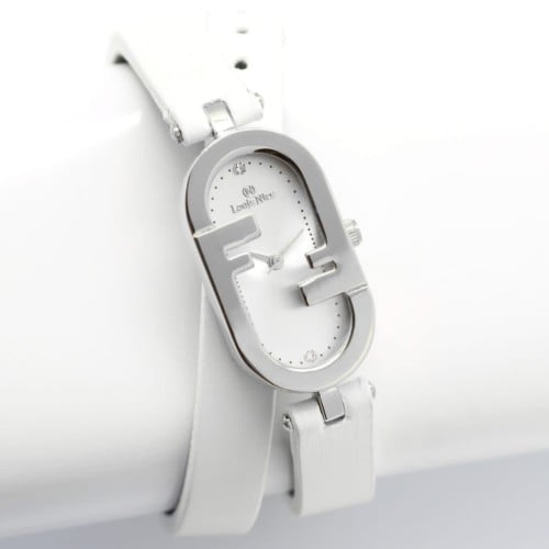 ساعة نسائية مستطيلة ابيض و فضي