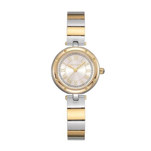 ساعة نسائية دائرية فضي في ذهبي اللون