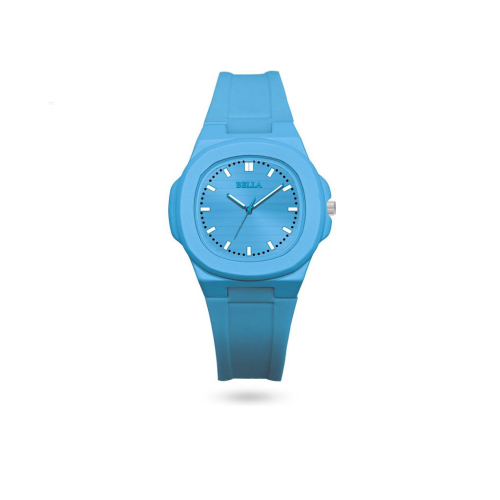ساعة اطفال ازرق سماوي مضلع Bella