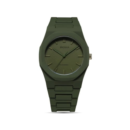 ساعة رجالية كاربون اخضر