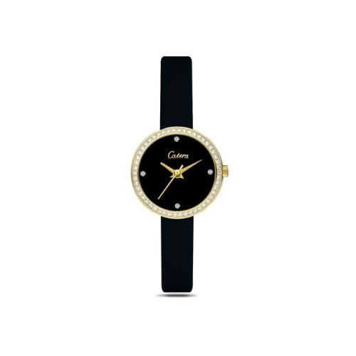 ساعة نسائية كاتيرا أسود مخملي