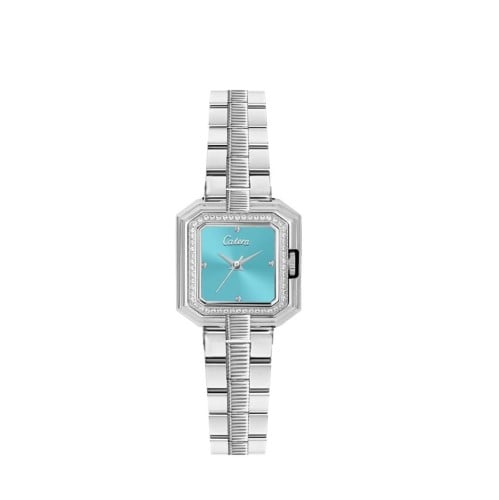 ساعة نسائي كاتيرا سيلفر & فيروزي