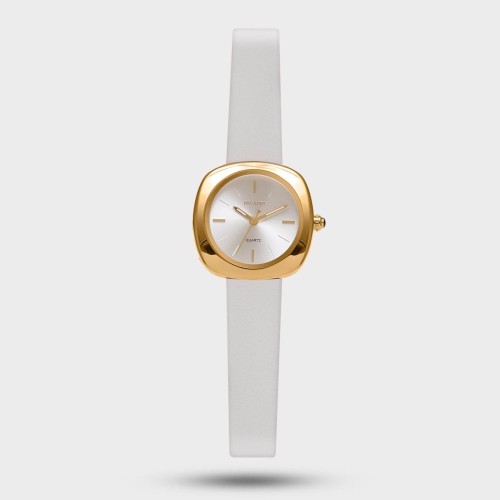 ساعة نسائية جلد ميني ذهبي