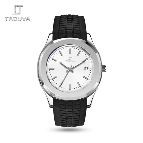 ساعة رجالية trouva باطار فضي