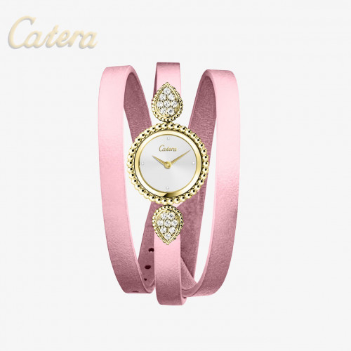 ساعة نسائية كاجوال وردي ذهبي CATERA