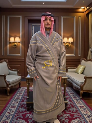 فروه وجهين دقه ملكي رمادي مع اسود