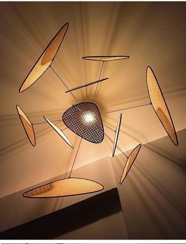 ثريا مصنوعة من الراتان الطبيعي - اثاث ريفي