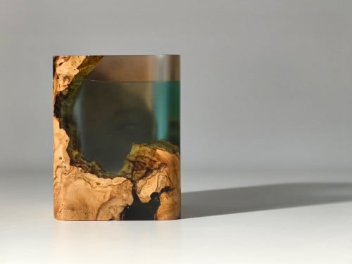 كوب أقلام - مجموعة الخشب و الريزن