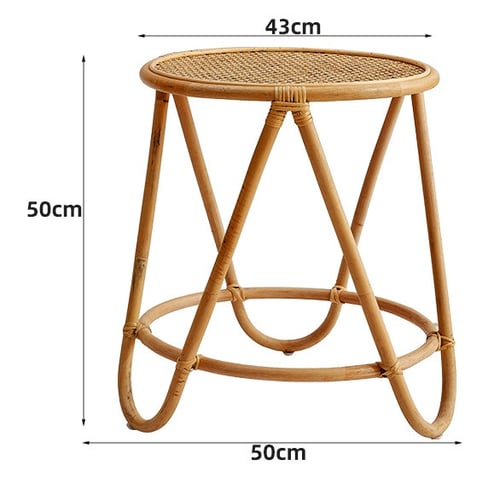 طاولة جانبية من قصب الراتان الطبيعي - اثاث ريفي