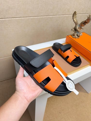 صندل هيرمز ( اسود . برتقالي )