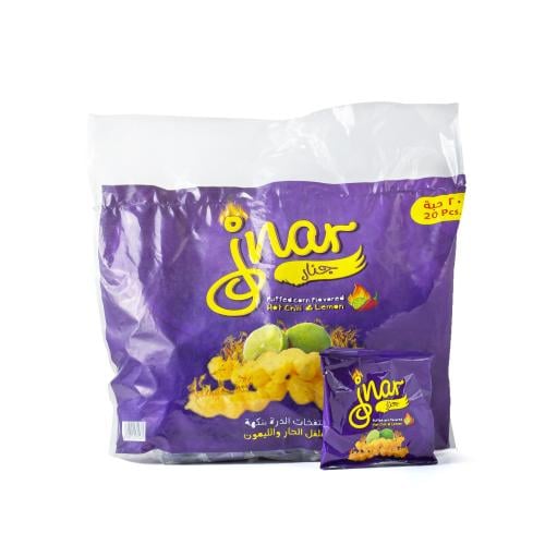 جنار منتفخات الذرة بالفلفل الحار والليمون 20 حبة