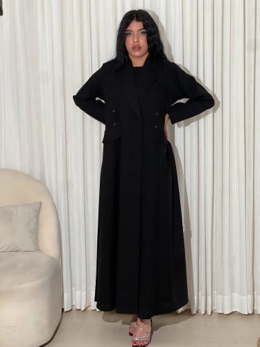 عباية سوداء قصة جاكيت كتان أبوجمل