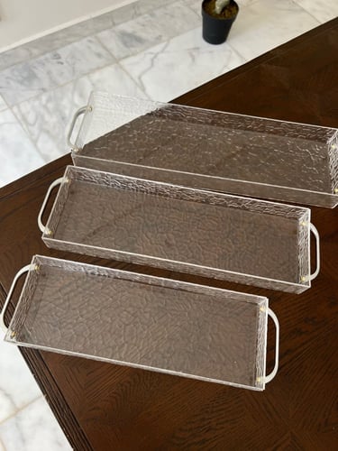 طقم صينية شفاف 3 قطع