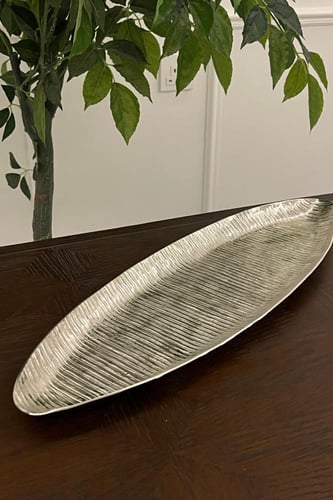 صينية فضي بيضاوي