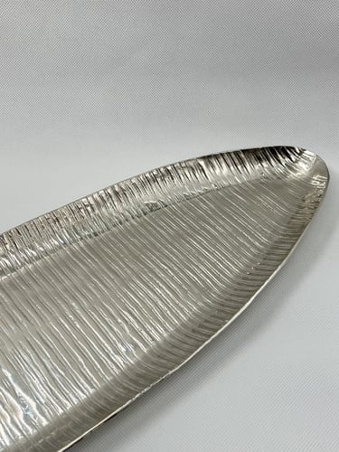 صينية فضي بيضاوي