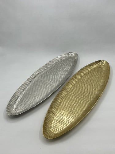 صينية فضي بيضاوي